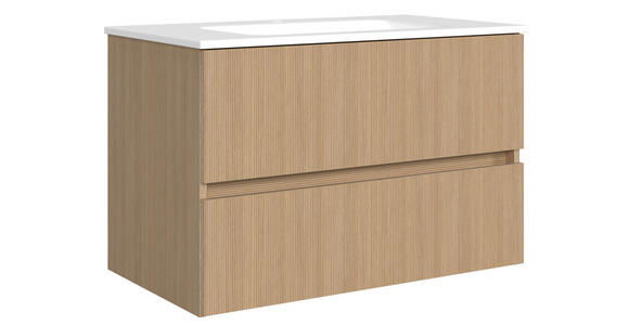 WASCHTISCHKOMBI 80 cm - Eichefarben/Weiß, KONVENTIONELL, Keramik/Holzwerkstoff (80cm) - Xora