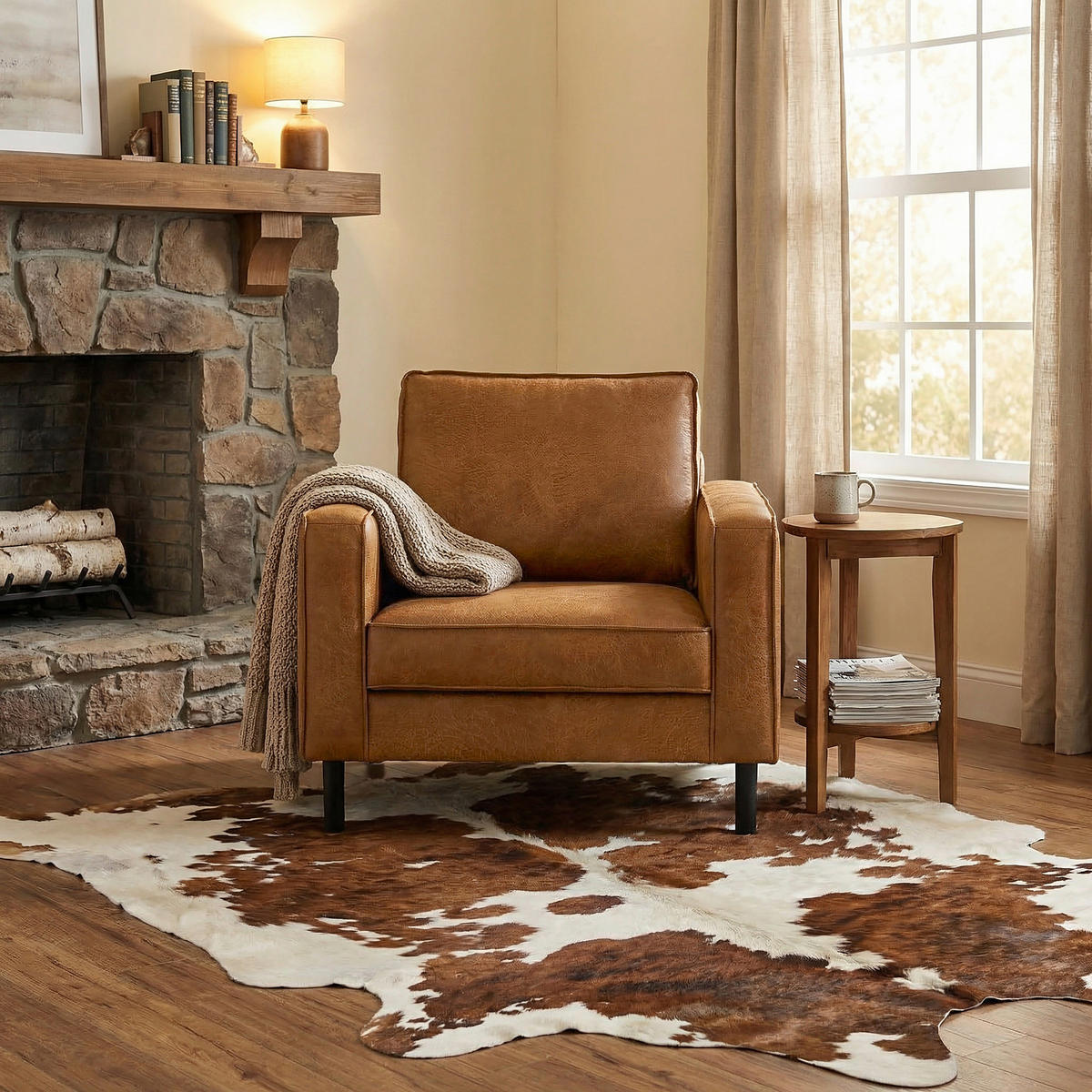 SESSEL in Cognac  - Cognac, Design (88/85/92cm) - Livetastic