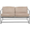SOFA Samt Taupe  - Taupe/Schwarz, MODERN, Textil/Metall (129/75/87cm) - P & B
