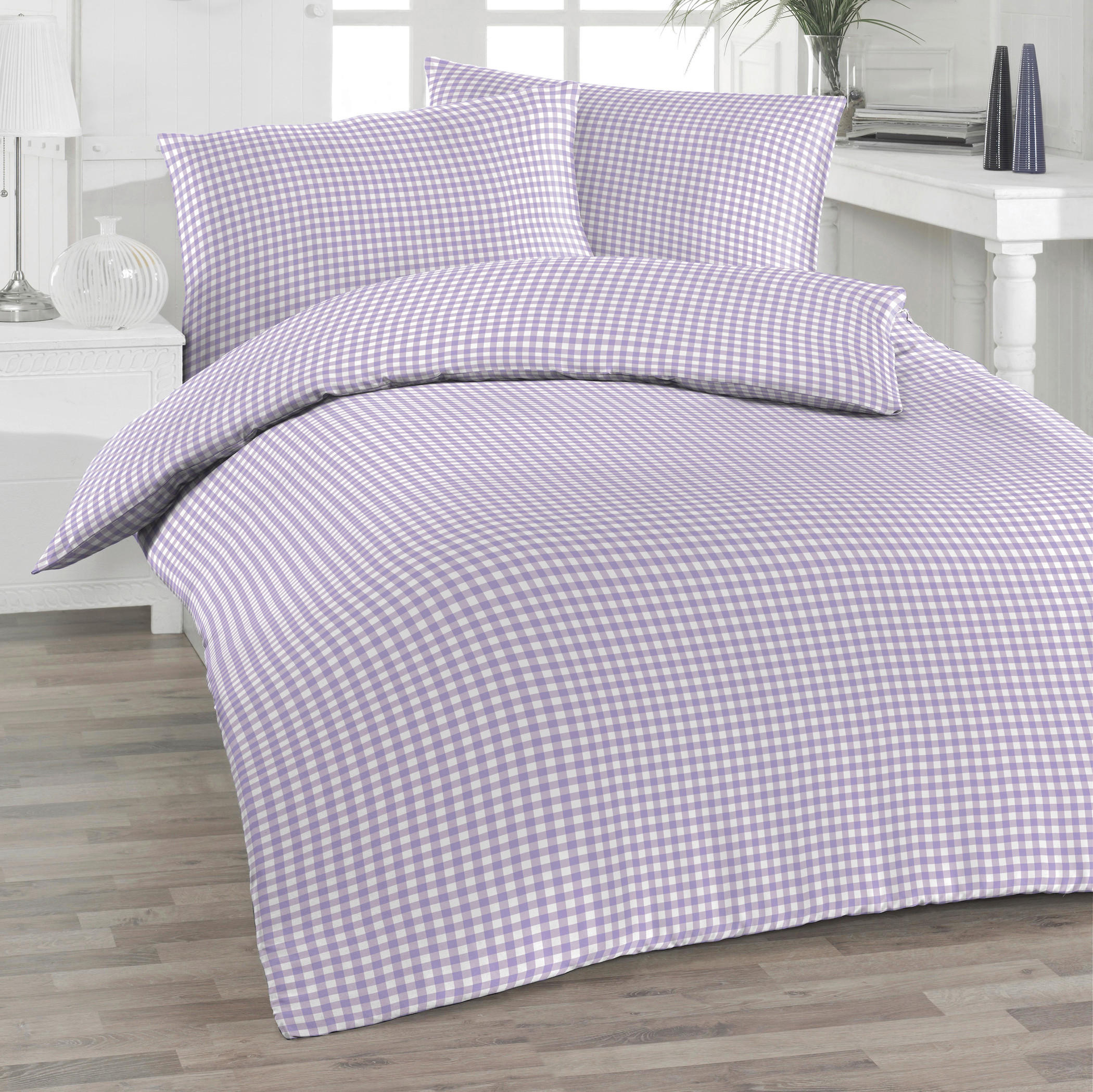 BETTWÄSCHE Seersucker 140/200 cm  - Lila/Weiß, Trend, Textil (140/200cm) - Florella