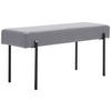 HOCKERBANK in Metall, Textil Hellgrau  - Hellgrau/Schwarz, MODERN, Textil/Metall (100/45/35cm) - Novel