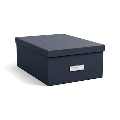AUFBEWAHRUNGSBOX 36.5/26.5/14.5 cm  - Dunkelblau, Basics, Karton/Papier (36.5/26.5/14.5cm)