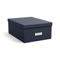 AUFBEWAHRUNGSBOX 36.5/26.5/14.5 cm  - Dunkelblau, Basics, Karton/Papier (36.5/26.5/14.5cm)