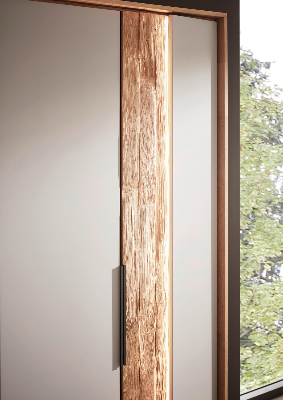 DREHTÜRENSCHRANK 301,9/223,3/62 cm 6-türig Grau, Wildeiche  - Wildeiche/Schwarz, Design, Holz/Holzwerkstoff (301,9/223,3/62cm) - Dieter Knoll
