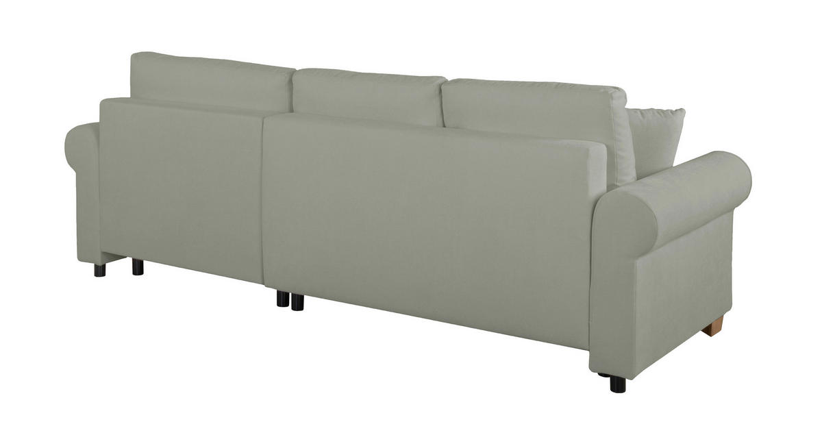 ECKSOFA in Grau  - Buchefarben/Grau, Design, Holz/Textil (266/161cm) - MID.YOU