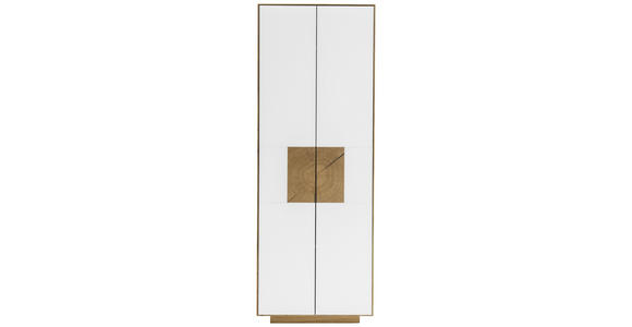 SCHUHSCHRANK 72/198/37 cm  - Eichefarben/Weiß, MODERN, Glas/Holz (72/198/37cm) - Linea Natura