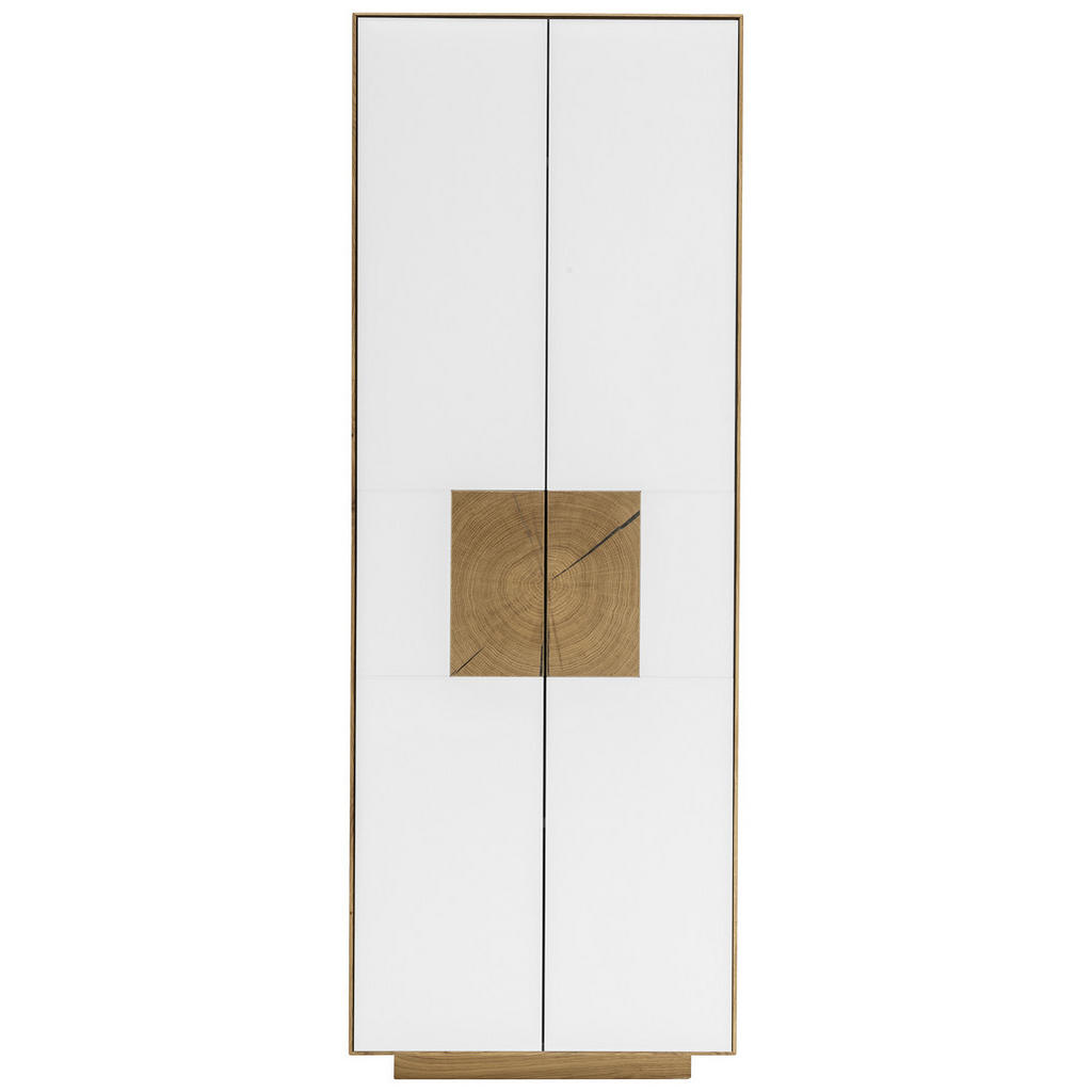 Thumbnail - Linea Natura Garderobenschrank, Weiß, Eiche, Holz, Asteiche, massiv, 2 Fächer, 72x198x37 cm, Beimöbel erhältlich, griffl...