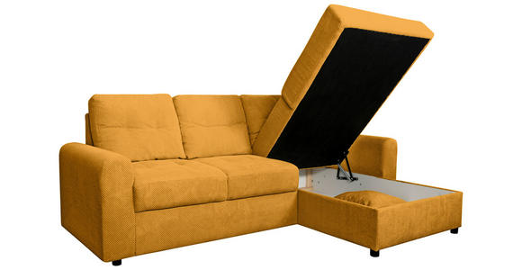 ECKSOFA Currygelb Chenille - Currygelb/Schwarz, KONVENTIONELL, Kunststoff/Textil (232/153cm) - Carryhome
