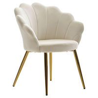 Scaun Cu Brațe din textil, alb - alb/auriu, Modern, metal/textil (58/80/53cm) - MID.YOU