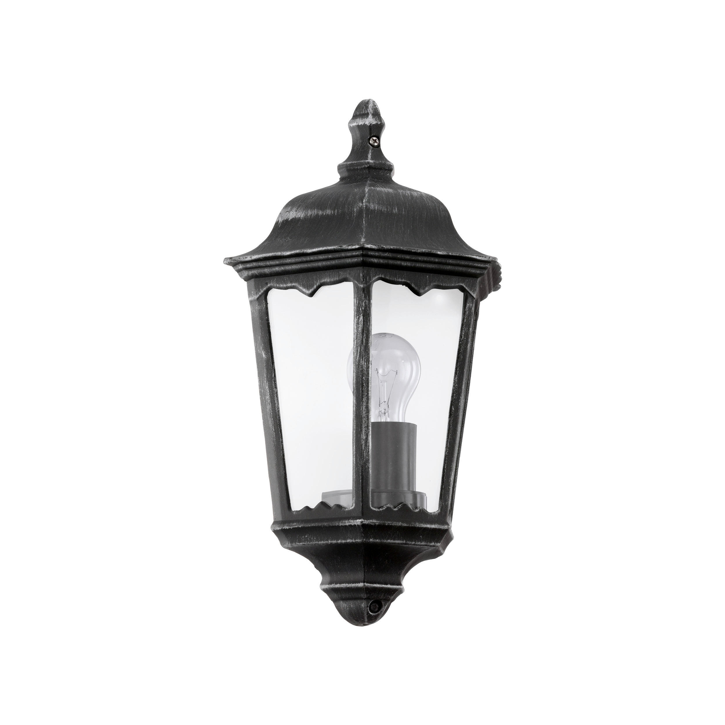AUSSENWANDLEUCHTE - Klar/Silberfarben, Basics, Glas/Metall (29cm) - Eglo