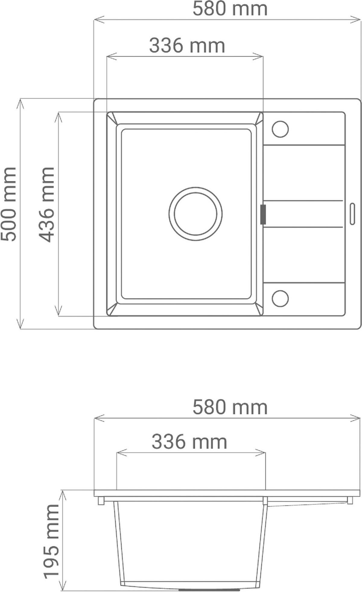 DISKHO 17501100580500500-81  - svart, Basics, sten (58/20/50cm) - Respekta