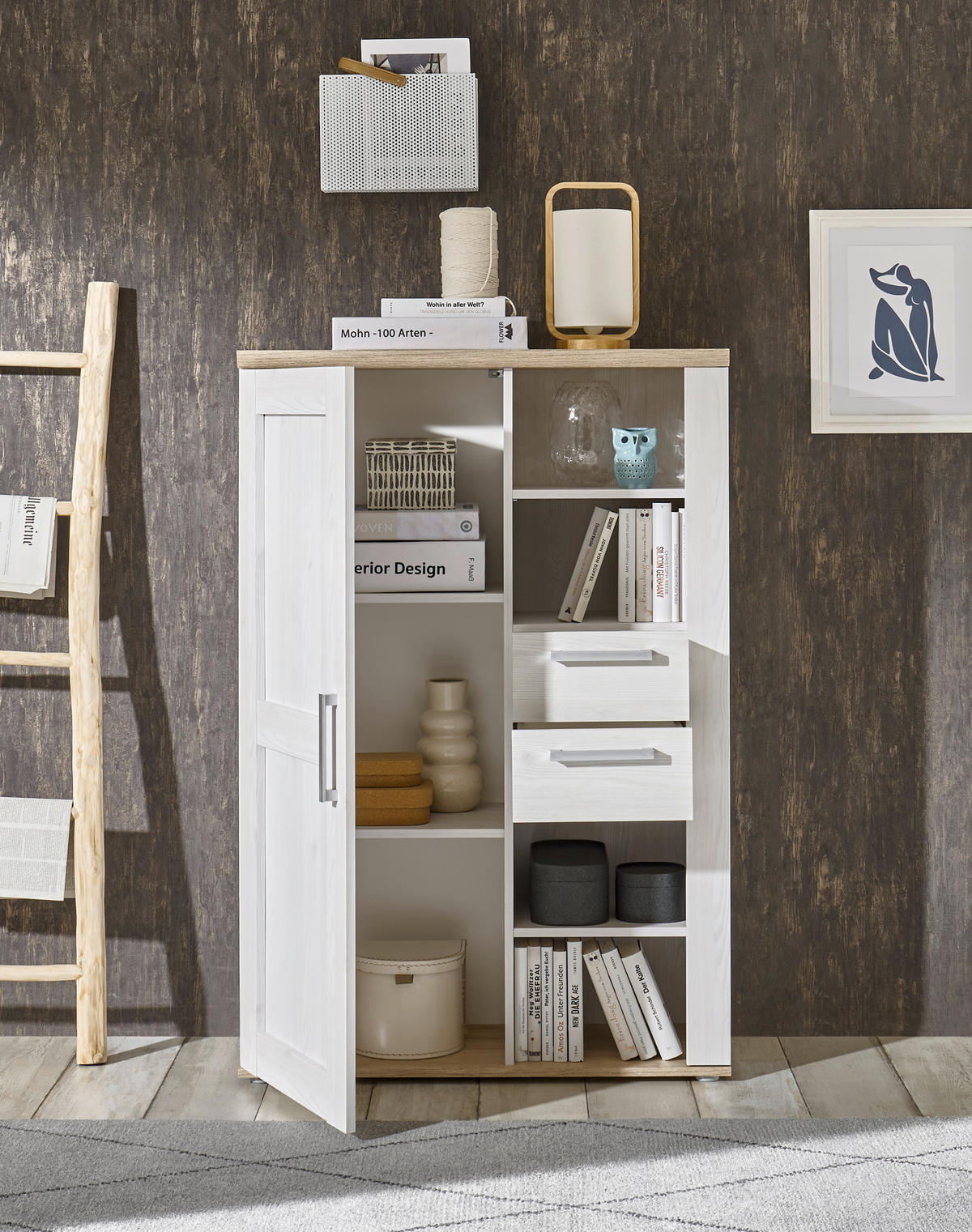 HIGHBOARD  in 90/135/38 cm  - Silberfarben/Lärchefarben, LIFESTYLE, Holzwerkstoff/Kunststoff (90/135/38cm) - MID.YOU