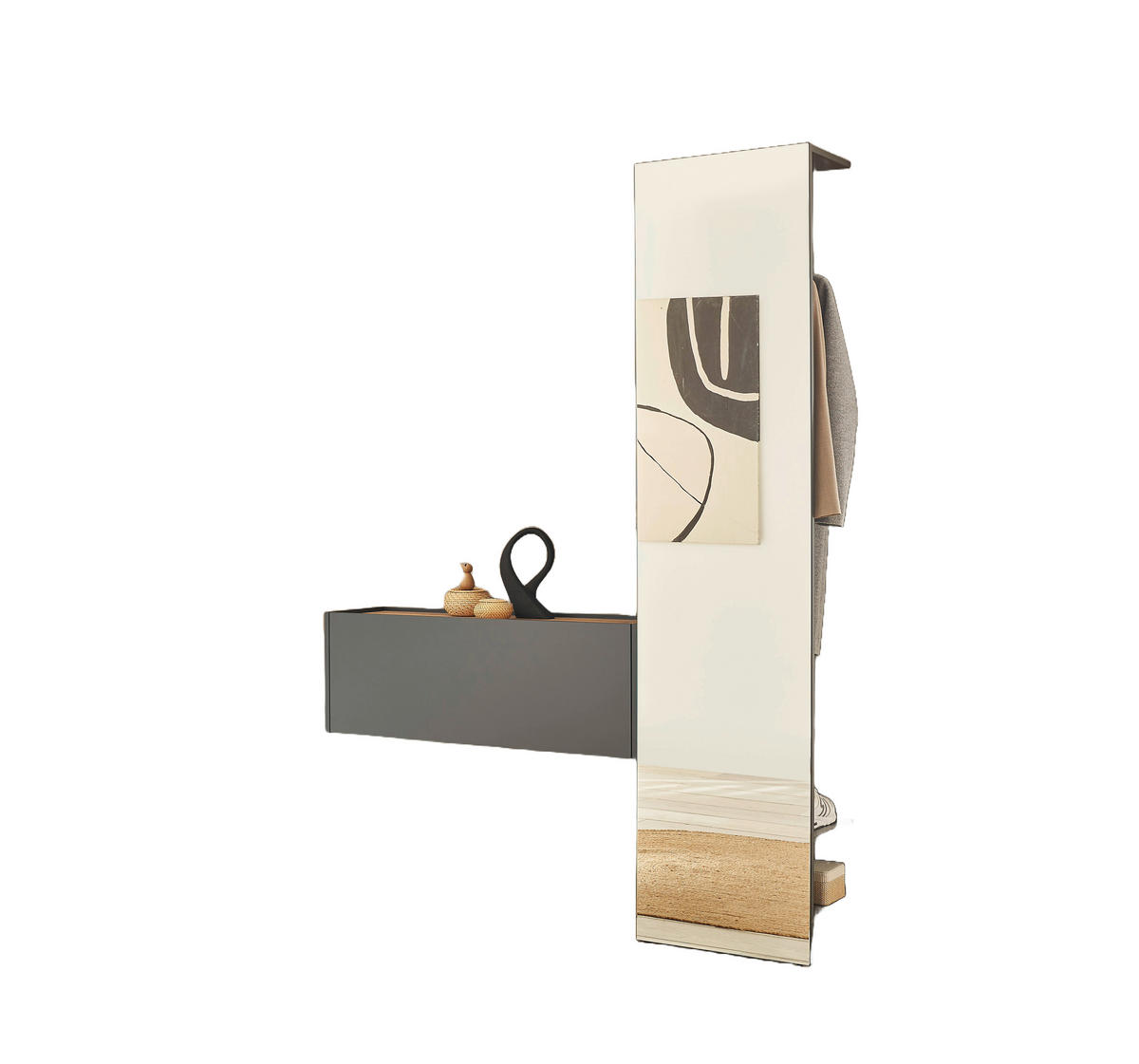 GARDEROBE 2-teilig  in 150/200/30 cm  - Anthrazit/Eiche Wotan, Design, Holzwerkstoff (150/200/30cm) - Modante