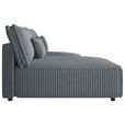ECKSOFA Grau Cord Zierkissen, Rückenkissen, Schlaffunktion, Rücken echt  - Schwarz/Grau, MODERN, Kunststoff/Textil (153/200cm) - Xora