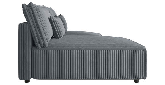 ECKSOFA Grau Cord Zierkissen, Rückenkissen, Schlaffunktion, Rücken echt  - Schwarz/Grau, MODERN, Kunststoff/Textil (153/200cm) - Xora