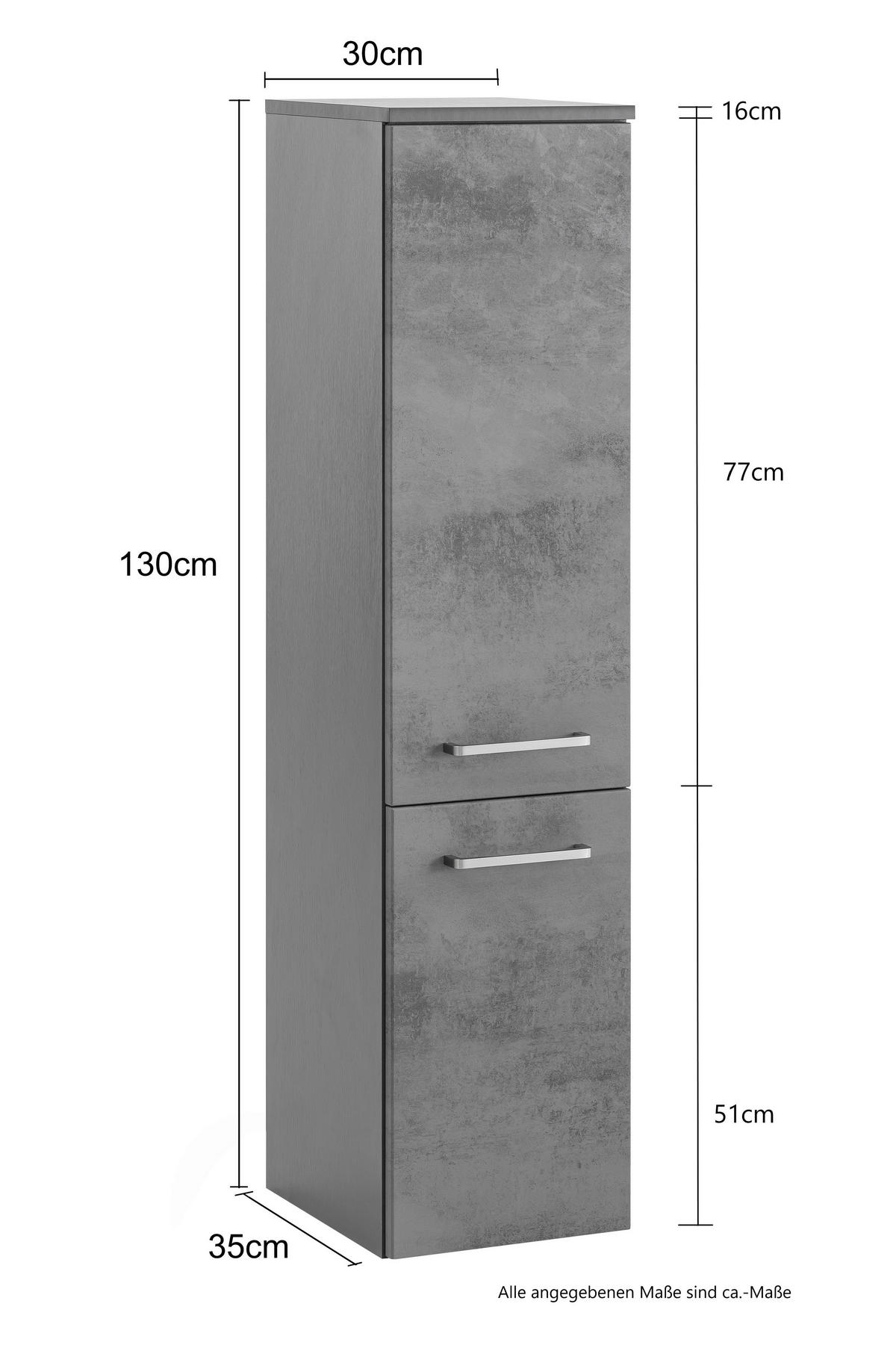 MIDISCHRANK 30/130/35 cm  - Dunkelgrau/Anthrazit, KONVENTIONELL, Holzwerkstoff (30/130/35cm) - Xora