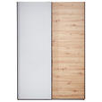 SCHWEBETÜRENSCHRANK  in Grau, Eichefarben  - Dunkelgrau/Eichefarben, MODERN, Holzwerkstoff/Metall (150/223/60cm) - Xora