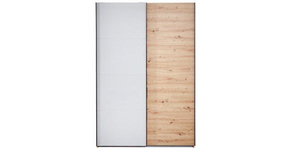 SCHWEBETÜRENSCHRANK  in Grau, Eichefarben  - Dunkelgrau/Eichefarben, MODERN, Holzwerkstoff/Metall (150/223/60cm) - Xora