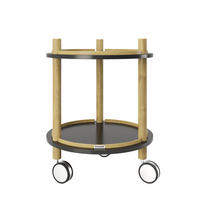 BEISTELLTISCH 40/40/50 cm Bambus Schwarz rund  - Nussbaumfarben/Schwarz, KONVENTIONELL, Holz/Holzwerkstoff (40/40/50cm) - Playboy