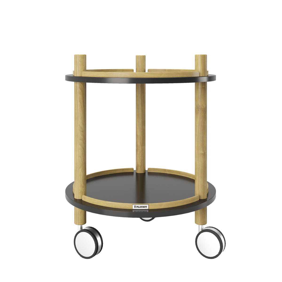 BEISTELLTISCH 40/40/50 cm Bambus Schwarz rund  - Nussbaumfarben/Schwarz, KONVENTIONELL, Holz/Holzwerkstoff (40/40/50cm) - Playboy