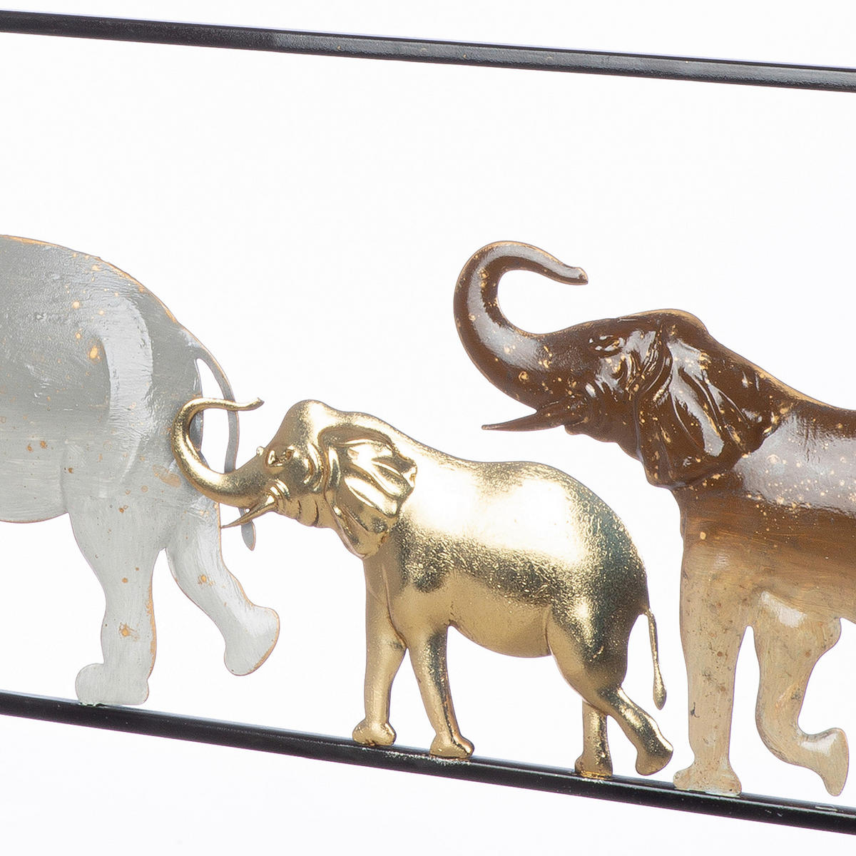 METALLBILD Tiere  - Hellbraun/Goldfarben, LIFESTYLE, Metall (61/25/2cm)
