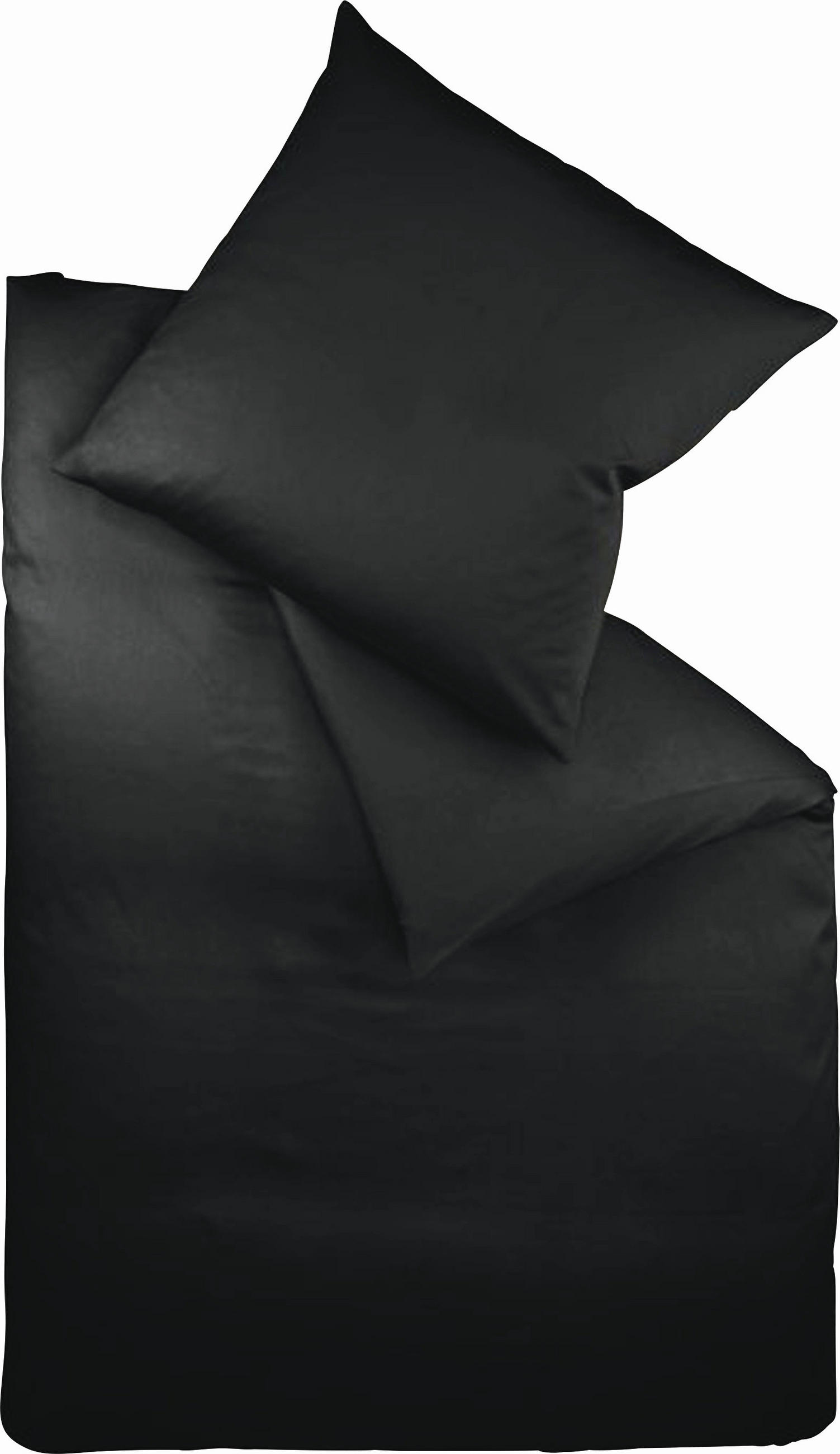 BETTWÄSCHE Makosatin 155/220 cm  - Schwarz, Basics, Textil (155/220cm) - Fleuresse