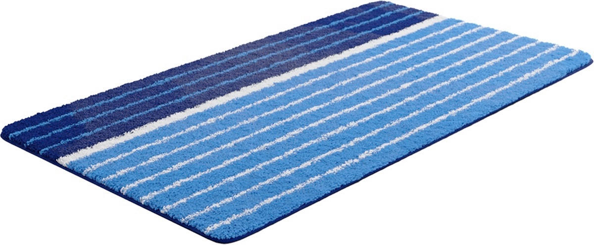 BADTEPPICH GRUND Blau 60/100 cm  - Blau, Design, Kunststoff/Textil (60/100cm) - Grund