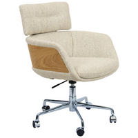 DREHSTUHL  in Webstoff Eichefarben, Chromfarben, Beige  - Chromfarben/Eichefarben, Design, Holz/Kunststoff (62/91/66cm) - Dieter Knoll