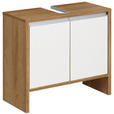 WASCHBECKENUNTERSCHRANK 62/55/28 cm  - Eichefarben/Weiß, KONVENTIONELL, Holzwerkstoff (62/55/28cm) - Xora