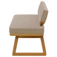 SITZBANK 190/80/52 cm Flachgewebe Eichefarben, Taupe Eiche massiv  - Taupe/Eichefarben, Basics, Holz/Textil (190/80/52cm) - Carryhome