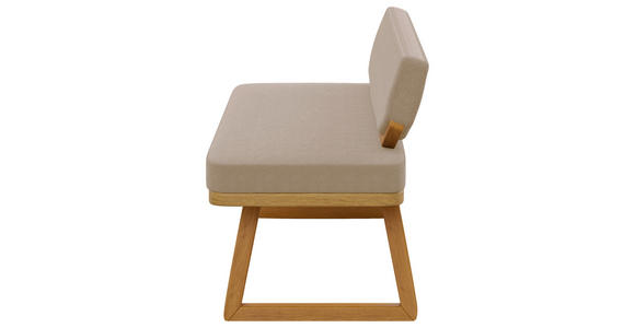 SITZBANK 190/80/52 cm Flachgewebe Eichefarben, Taupe Eiche massiv  - Taupe/Eichefarben, Basics, Holz/Textil (190/80/52cm) - Carryhome