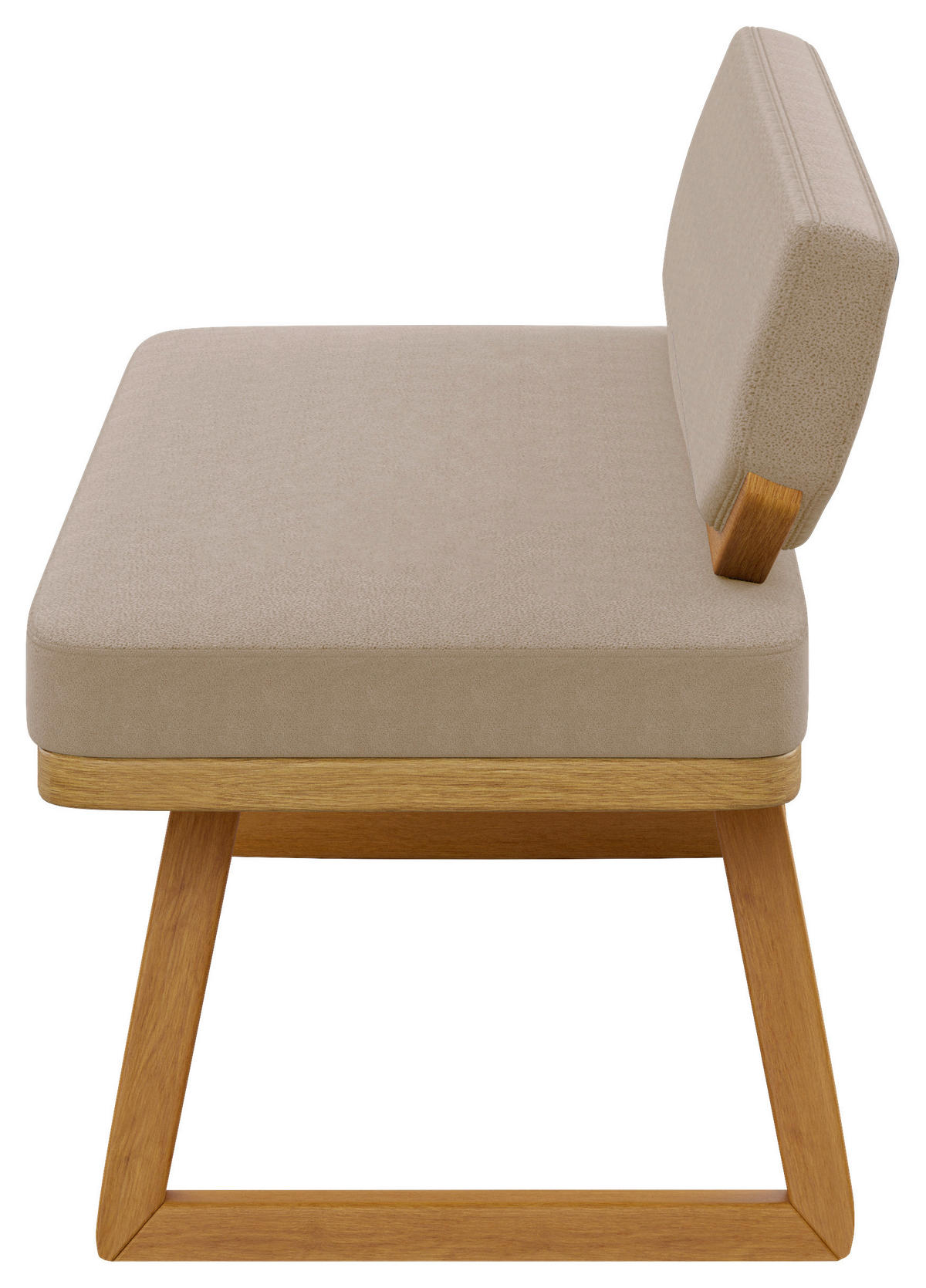 SITZBANK 190/80/52 cm Flachgewebe Eichefarben, Taupe Eiche massiv  - Taupe/Eichefarben, Basics, Holz/Textil (190/80/52cm) - Carryhome