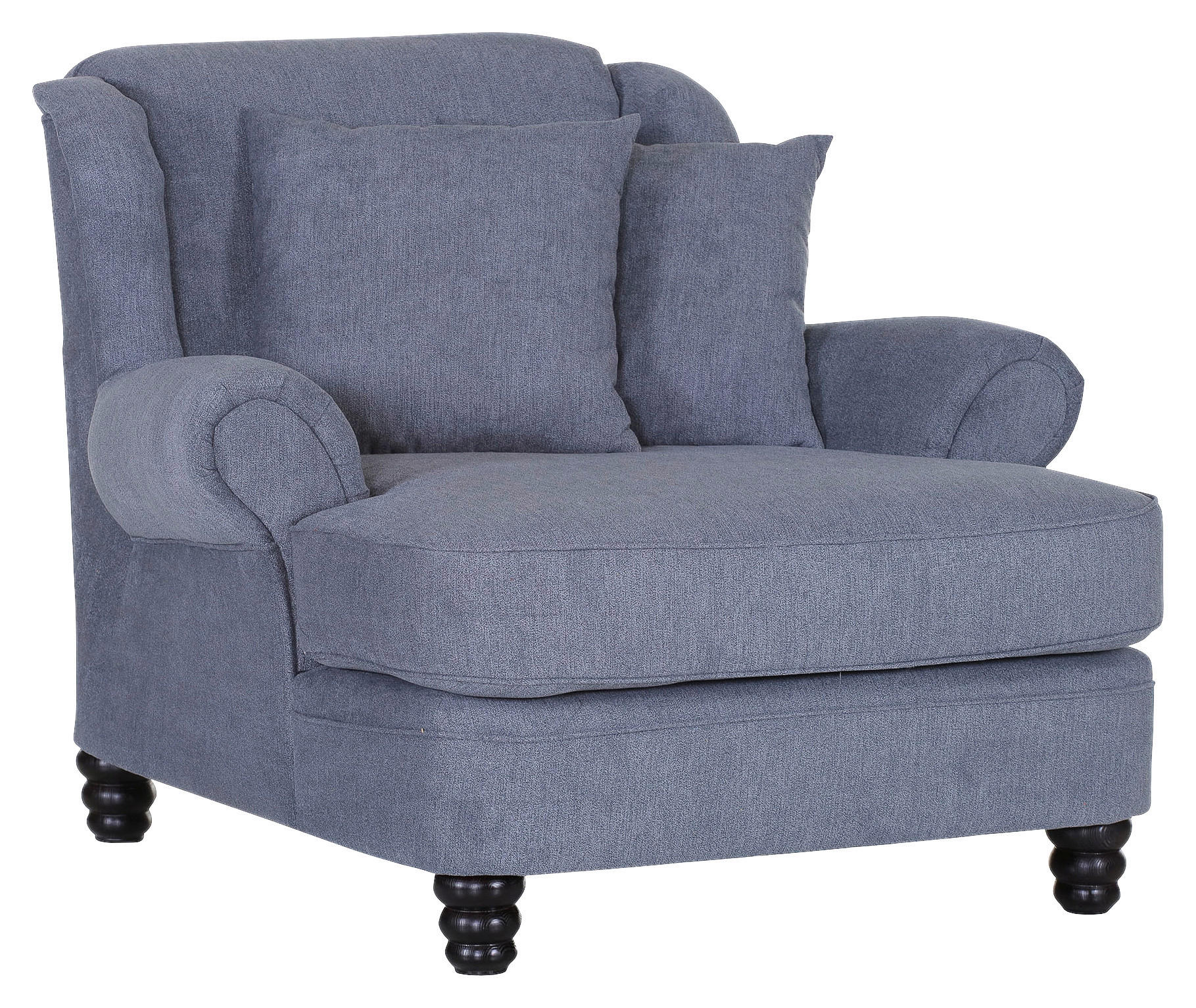 XXL-SESSEL Flachgewebe Dunkelgrau    - Dunkelgrau/Dunkelbraun, KONVENTIONELL, Holz/Textil (125/102/125cm) - Livetastic