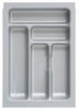 KÜCHENBLOCK 270 cm   in Anthrazit  - Edelstahlfarben/Eichefarben, Basics, Holzwerkstoff/Metall (270cm) - Optifit