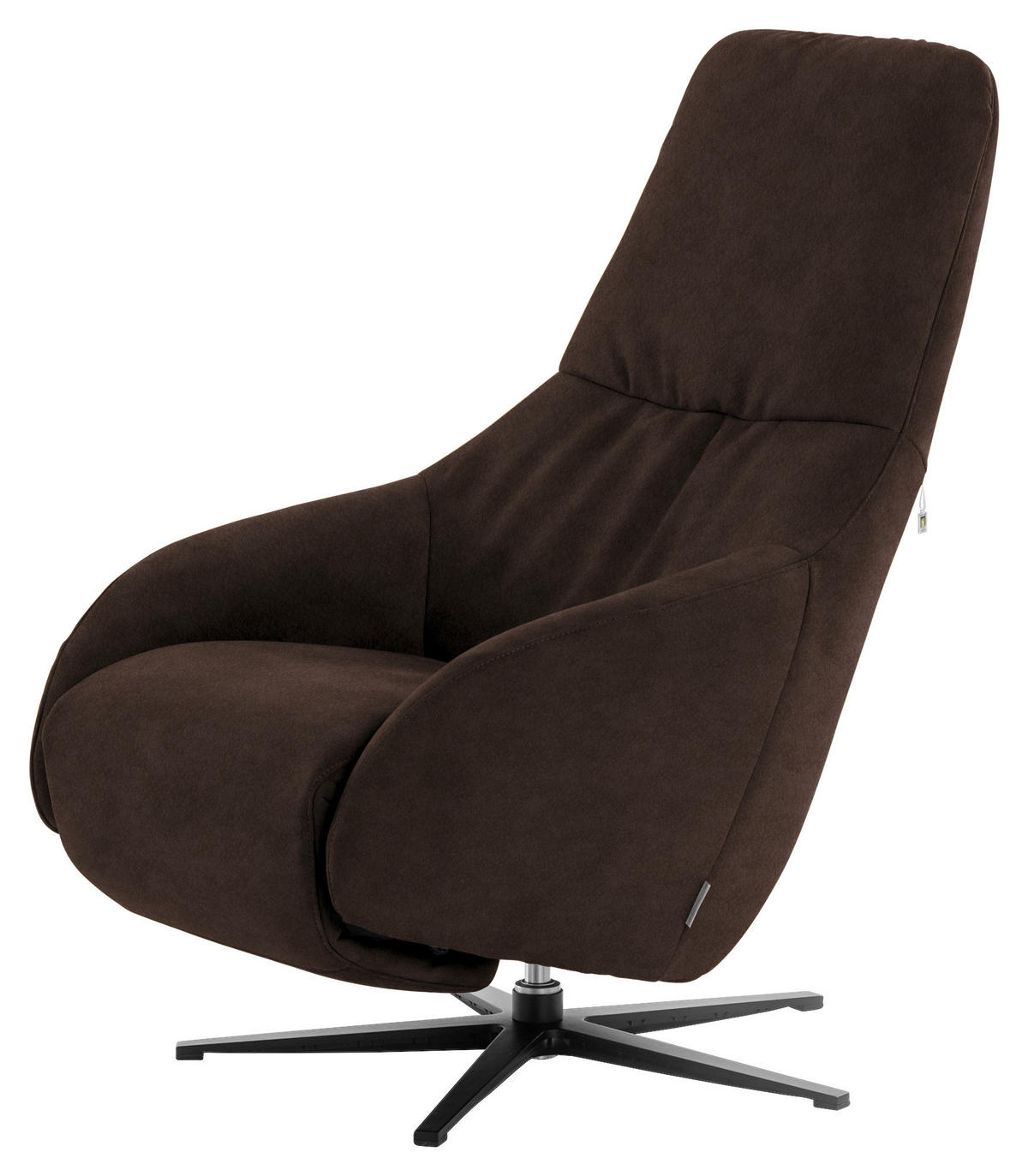 RELAXSESSEL in Textil Dunkelbraun  - Dunkelbraun/Schwarz, Design, Textil/Metall (77/108/95cm) - Chilliano