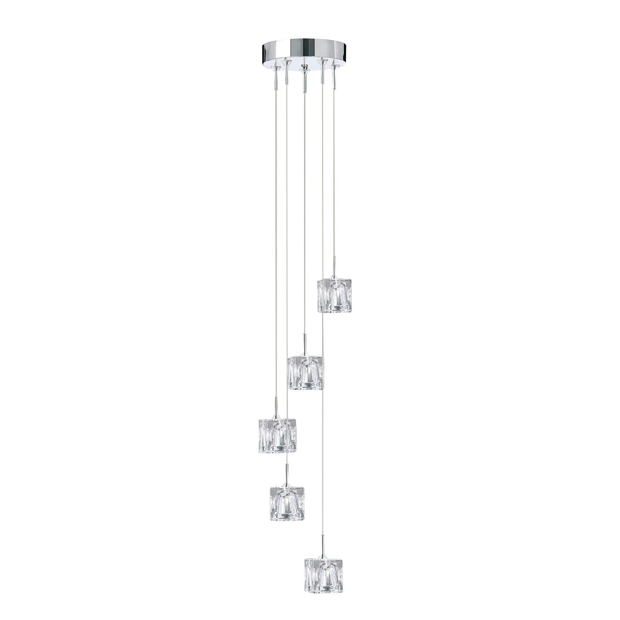 LED-HÄNGLAMPA Ice Cube 18/116 cm  - kromfärg, Design, metall/glas (18/116cm)