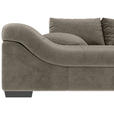 ECKSOFA Taupe Cord  - Taupe/Schwarz, KONVENTIONELL, Holz/Textil (298/202cm) - Carryhome