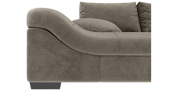 ECKSOFA Taupe Cord  - Taupe/Schwarz, KONVENTIONELL, Holz/Textil (298/202cm) - Carryhome