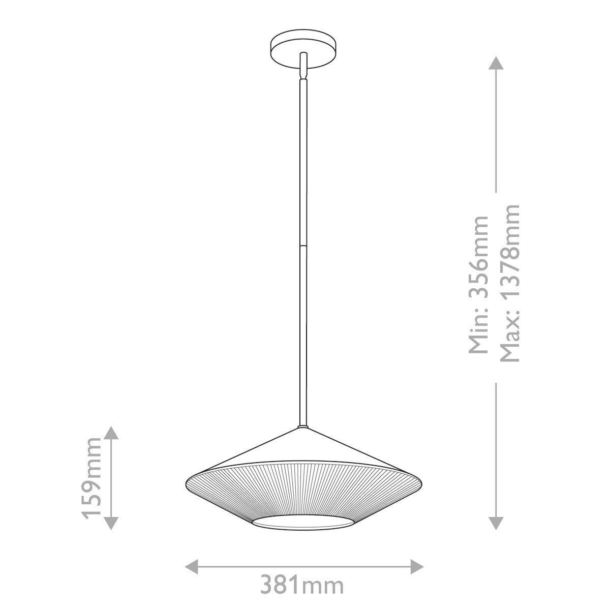 HÄNGELEUCHTE 15,9/38,1 cm  - Schwarz/Naturfarben, Design, Textil/Metall (15,9/38,1cm) - Elstead Lighting