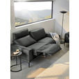 2,5-SITZER in Leder Anthrazit  - Anthrazit/Schwarz, Design, Leder/Metall (200/102/92cm) - Johann Jakob