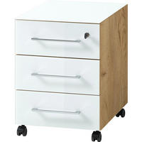 ROLLCONTAINER 40/55/50 cm  - Chromfarben/Weiss, Modern, Glas/Holzwerkstoff (40/55/50cm) - Germania