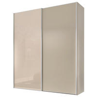 FÜGGESZTETT TOLÓAJTÓS SZEKRÉN homok  - alumíniumszínű/homok, Design, faalapú anyag/Üveg (225/240/68cm) - Moderano