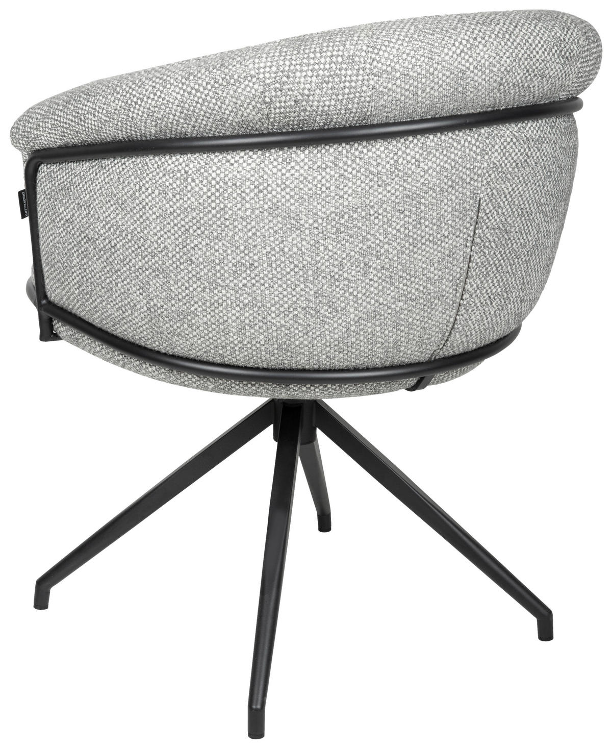 ARMLEHNSTUHL  in Eisen Bouclé  - Schwarz/Grau, Design, Textil/Metall (65/80.5/65cm) - Emilio Belluti