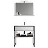 BADEZIMMER 3-teilig  in 80 cm  - Weiss/Schwarz, Modern, Glas/Keramik (80cm) - MID.YOU