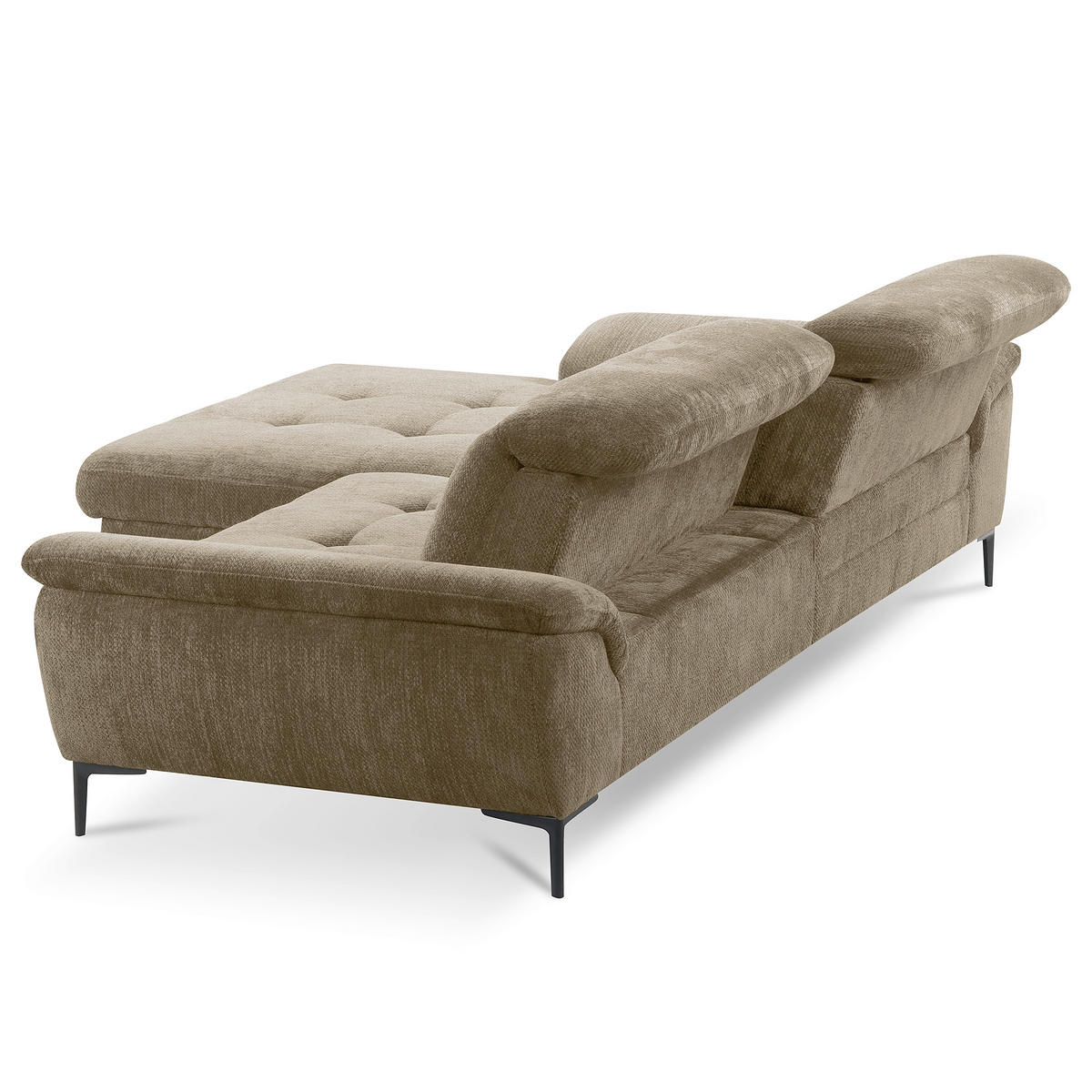 ECKSOFA  Webstoff Taupe  - Taupe/Schwarz, Design, Textil/Metall (195/268cm) - Livetastic
