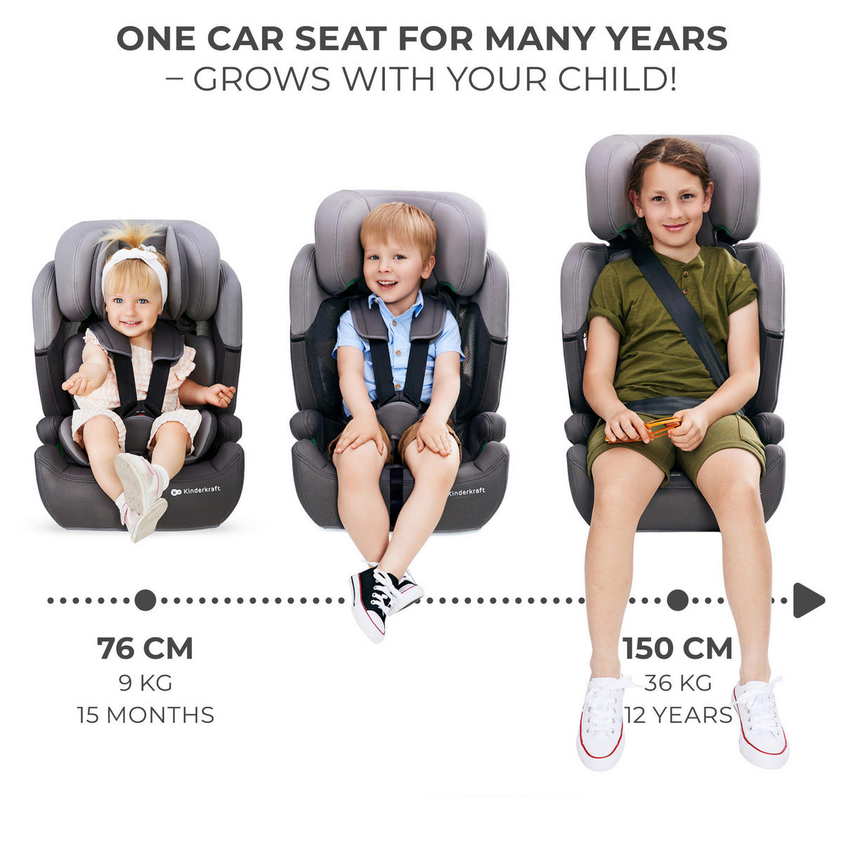 KINDERAUTOSITZ Comfort Up i-Size  - Hellgrau/Grau, Basics, Kunststoff (44/84/49cm) - kinderkraft