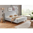 POLSTERBETT gepolstertes Kopfteil, Lattenrost, Bettkasten Hellgrau 120/200 cm  - Birkefarben/Buchefarben, Design, Holz/Textil (120/200cm) - Xora