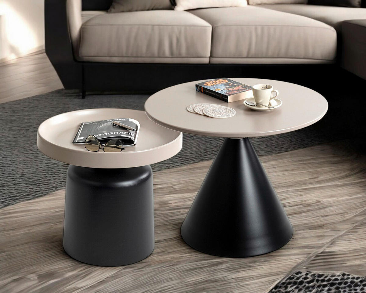 SIDOBORD i metall 50/50/45 cm  - ljusgrå/svart, Trend, metall (50/50/45cm) - Best Price