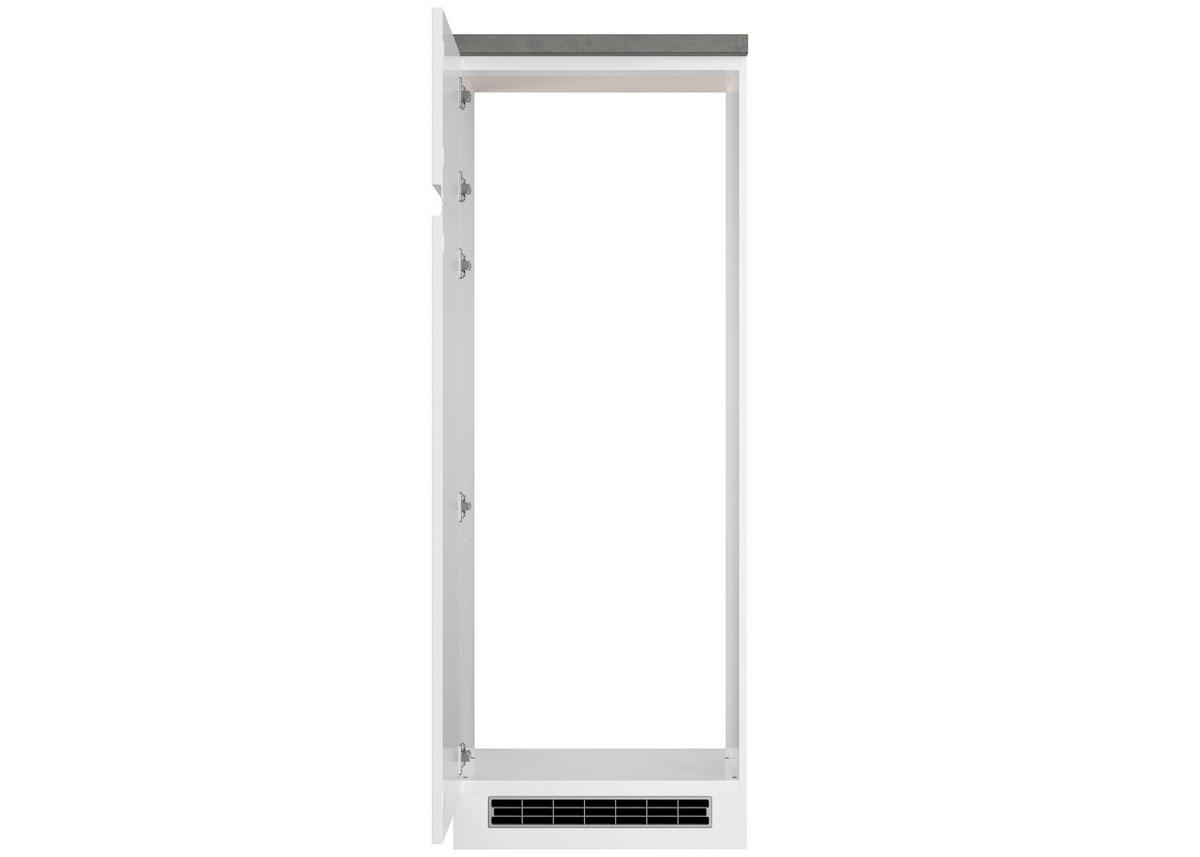 GERÄTEUMBAUSCHRANK 60/166/60 cm  in Grau, Weiß, Weiß Hochglanz  - Weiß Hochglanz/Weiß, LIFESTYLE, Holzwerkstoff (60/166/60cm) - Held