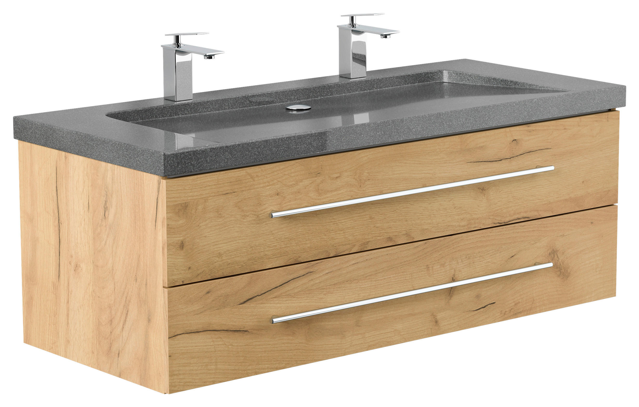 WASCHTISCHKOMBI 130 cm  - Eichefarben, Basics, Holzwerkstoff/Stein (130cm) - MID.YOU